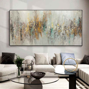 Handmade Abstract Oil Painting On Canvas Light Luxury Horizontal Wall Art For Living Room Bedroom Decor