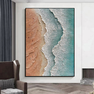 Handmade 3D Textured Acrylic Design Seaside Beach Vacation Landscape Canvas Oil Painting Wall Decor Art Unframed Wall Picture Crafts Hot Selling Pieces