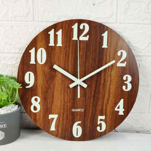 Glow In The Dark Wall Clock with Luminous Needle - Modern Glitter Design for Living Room Home Decor