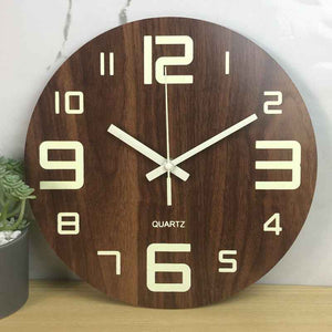Glow In The Dark Wall Clock with Luminous Needle - Modern Glitter Design for Living Room Home Decor