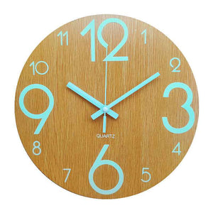 Glow In The Dark Wall Clock with Luminous Needle - Modern Glitter Design for Living Room Home Decor