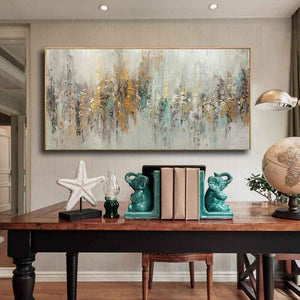 Handmade Abstract Oil Painting On Canvas Light Luxury Horizontal Wall Art For Living Room Bedroom Decor