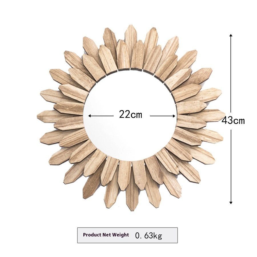 European-style Solid Wood Handmade Finish Hanging Mirror Homestay Hotel Entrance Decoration Hanging