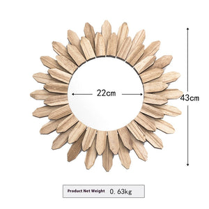 European-style Solid Wood Handmade Finish Hanging Mirror Homestay Hotel Entrance Decoration Hanging