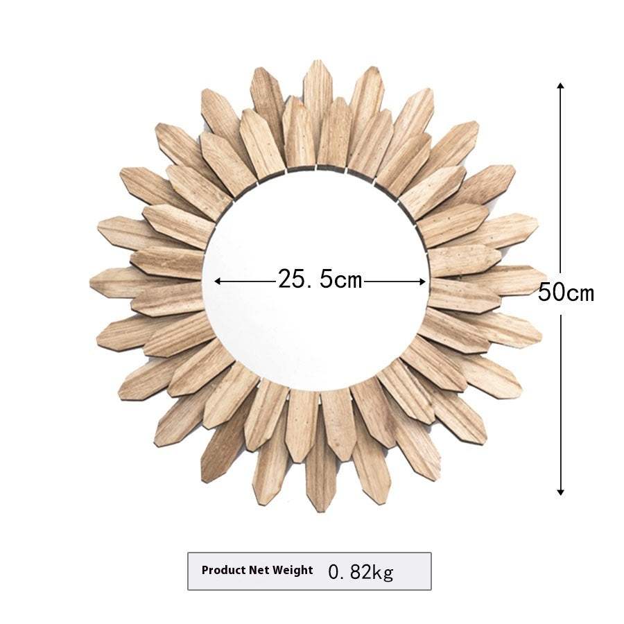 European-style Solid Wood Handmade Finish Hanging Mirror Homestay Hotel Entrance Decoration Hanging