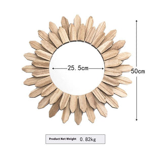 European-style Solid Wood Handmade Finish Hanging Mirror Homestay Hotel Entrance Decoration Hanging