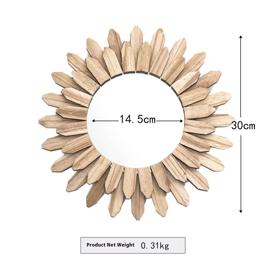 European-style solid wood handmade hanging mirror for home and hotel decoration