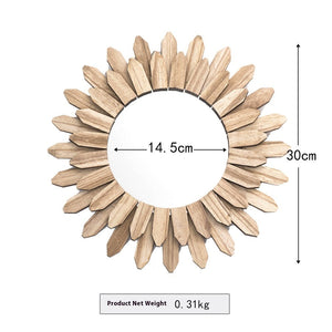 European-style solid wood handmade hanging mirror for home and hotel decoration